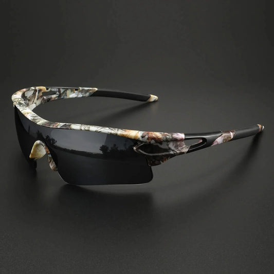 Men's performance sport sunglasses with mirrored lenses, UV protection & anti-glare for running & cycling.