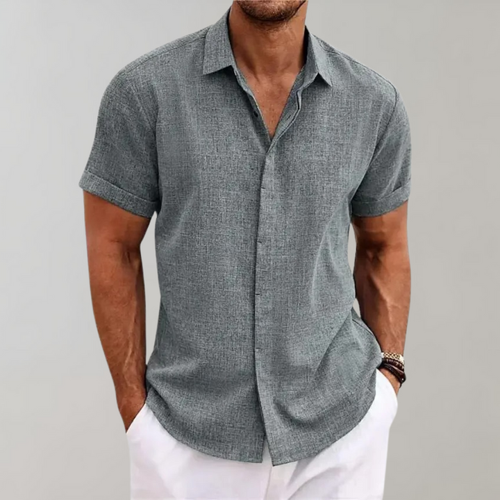 Solid color men's plain Dante polo shirt. Short sleeve, collared, offering classic style & comfort fit for men.