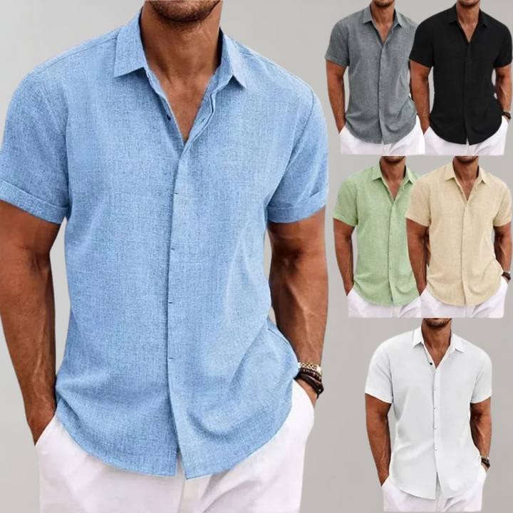 Men's plain Dante polo shirt for versatile style. Classic short sleeve collared shirt, smart casual men's top.