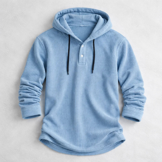 Men's plush casual hoodie, warm & cozy for winter. Stylish long-sleeve pullover, ideal for everyday layering.