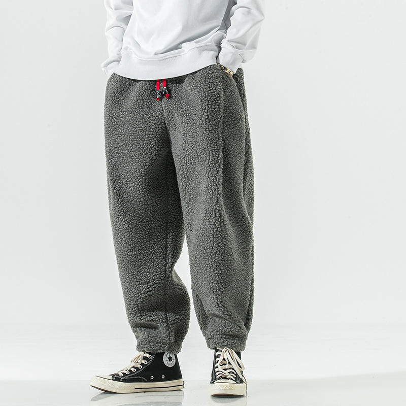 Premium plush sherpa fleece men's jogger pants, designed for exceptional warmth, comfort, and soft feel.