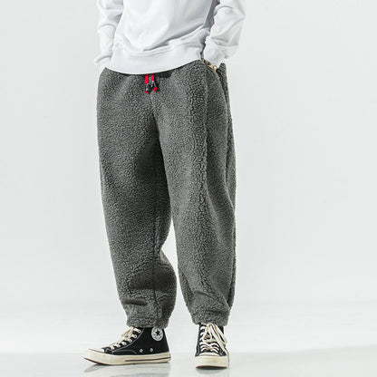 Premium plush sherpa fleece men's jogger pants, designed for exceptional warmth, comfort, and soft feel.