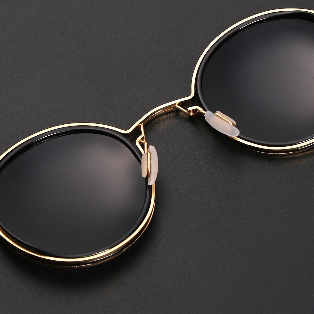 Sleek men's polarized double bridge solid shades. Anti-glare metal frame eyewear, ideal for clear vision & style.