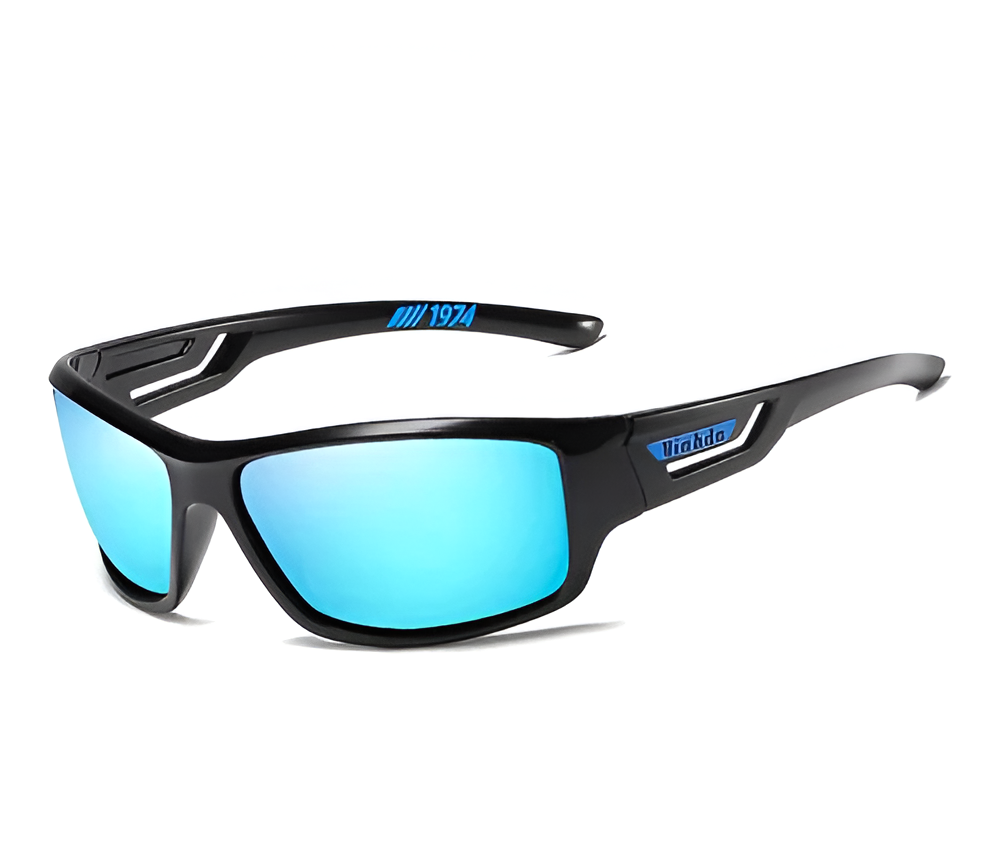 Durable men's military-style tactical sunglasses. Polarized UV400 protection for demanding outdoor and sports use.