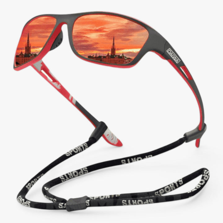 Men's polarized sports sunglasses with UV protection, ideal for cycling, running, and outdoor activities.