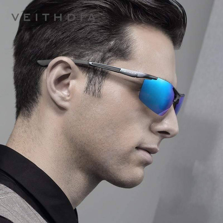 Lightweight men's aluminum magnesium sunglasses, offering polarized UV400 protection for drivers