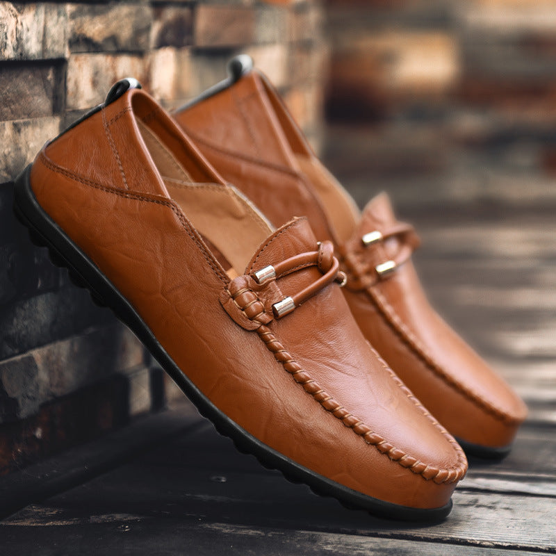 Men's polished bit loafers, classic style formal dress shoes, comfortable slip-on footwear for men.