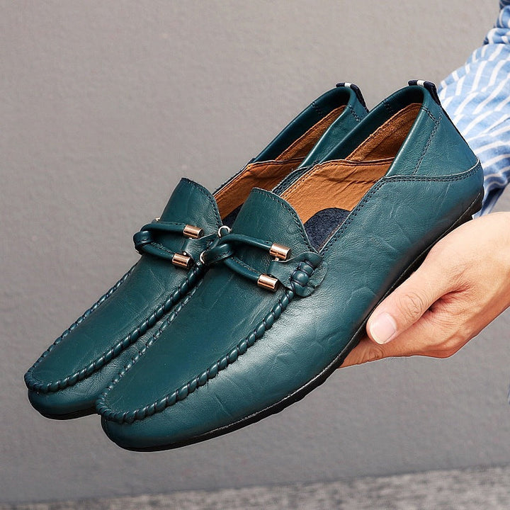 Dressy men's polished bit loafers, comfortable slip-on shoes with a classic bit detail for elegance.