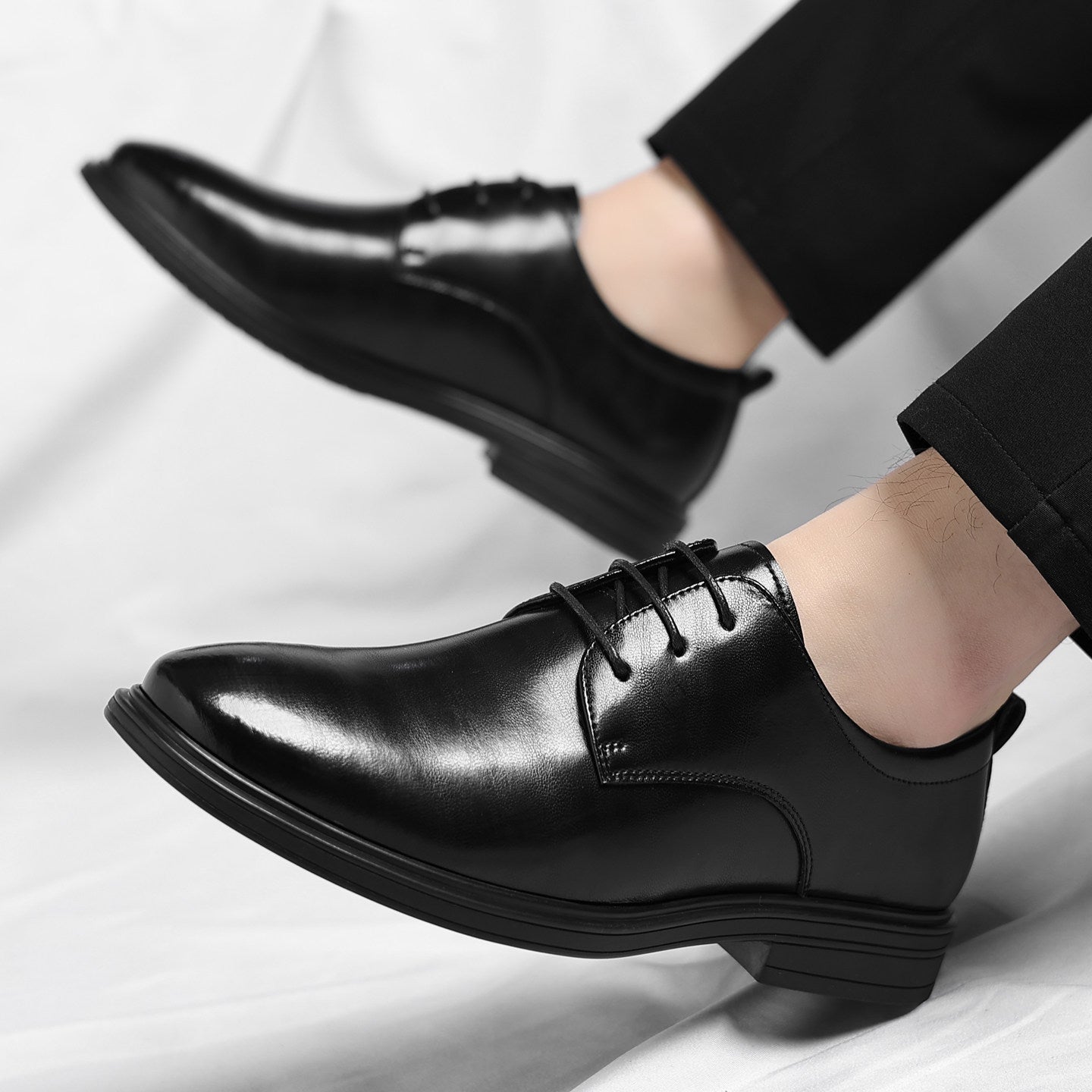 High-quality men's polished leather dress shoes, embodying elegant and professional formal footwear.