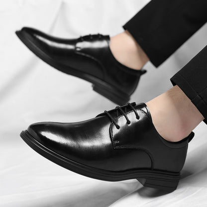 High-quality men's polished leather dress shoes, embodying elegant and professional formal footwear.