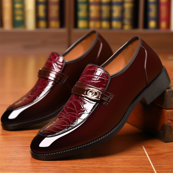 Stylish black dress loafers for men, featuring a polished finish & comfortable slip-on design.