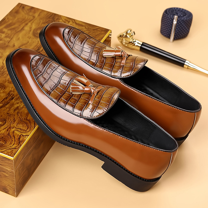 Men's polished tassel loafers; versatile slip-on dress shoes for a sharp, confident, and classic fashion statement.