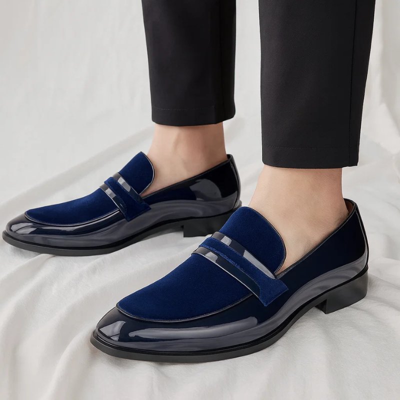 Classic men's slip-on penny loafers, combining elegant style with comfortable everyday wear.