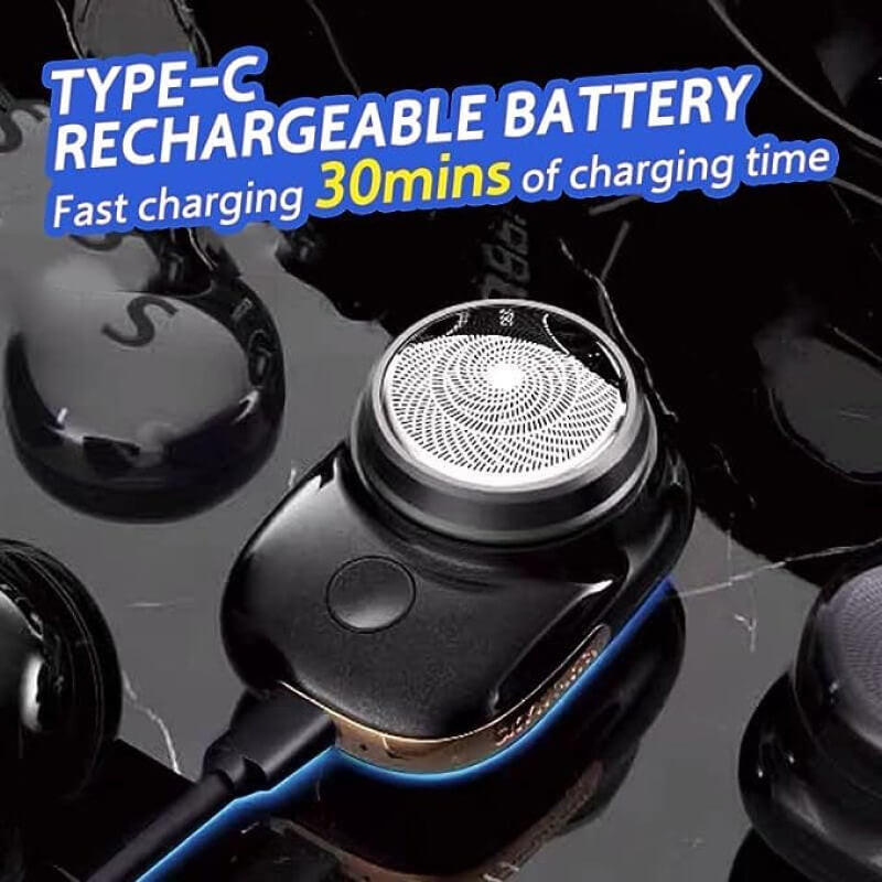 Versatile men's electric shaver, portable, waterproof for wet/dry shaving & precise beard trimming.