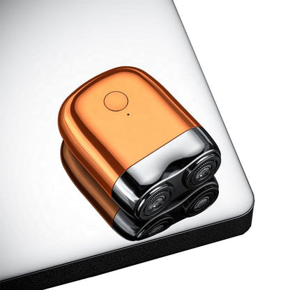 Experience a smooth, nick-free shave with this portable men's electric rotary shaver; perfect for travel grooming.
