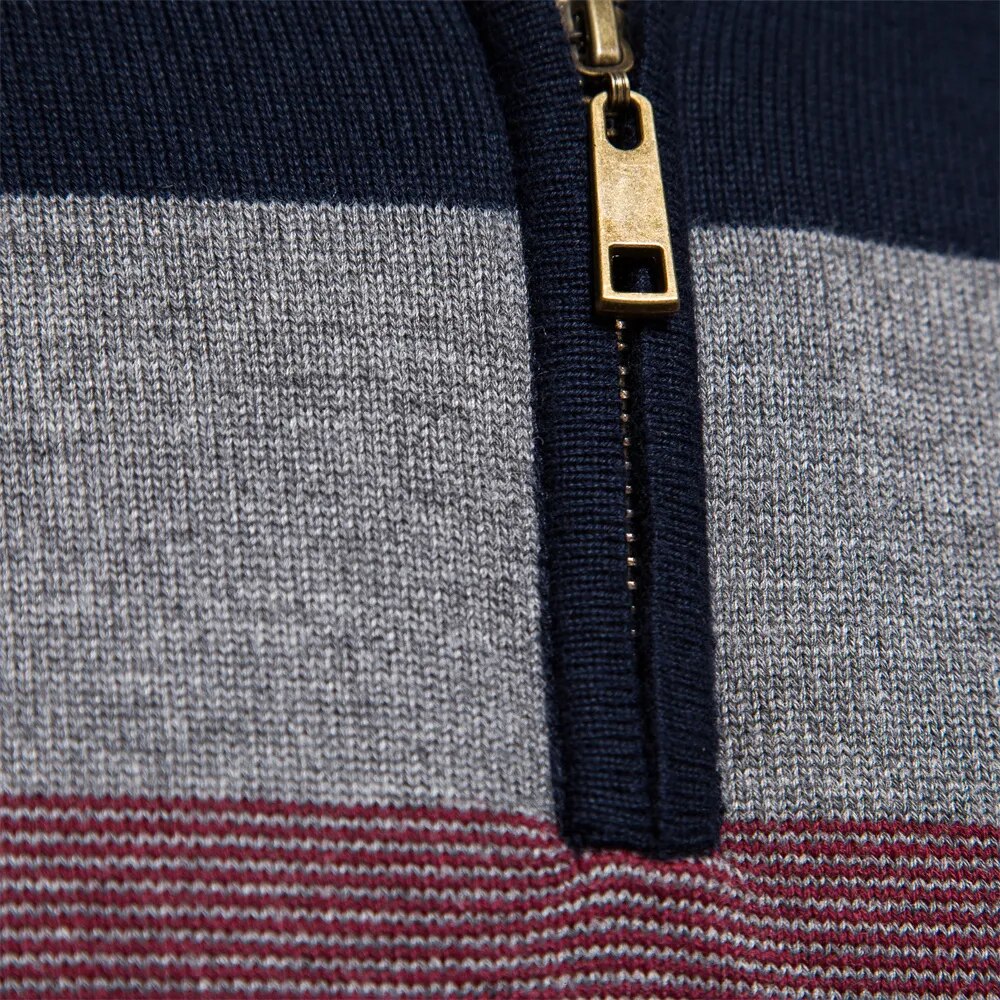 Front view of a men's quarter-zip Portofino sweater. Versatile top, great for business casual or weekend.