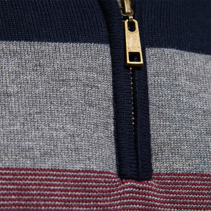 Front view of a men's quarter-zip Portofino sweater. Versatile top, great for business casual or weekend.