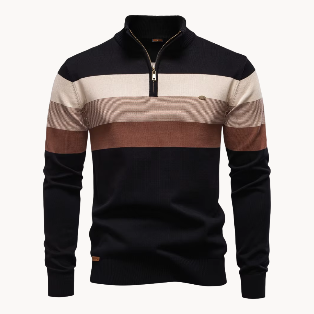 Casual men's quarter-zip pullover. Soft Portofino sweater, perfect for layering and everyday style.