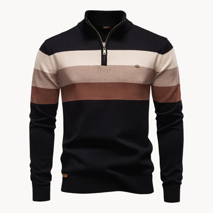 Casual men's quarter-zip pullover. Soft Portofino sweater, perfect for layering and everyday style.