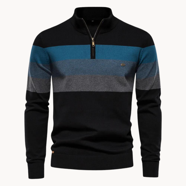 Stylish men's quarter-zip sweater. Premium Portofino pullover for a sophisticated and comfortable look.