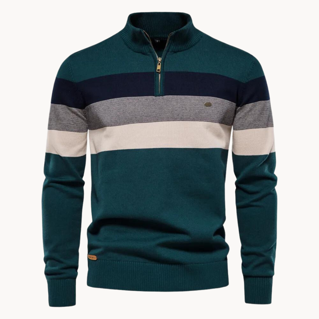 Classic men's Portofino quarter-zip. Elegant pullover sweater, a smart casual top for modern men.