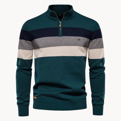 Classic men's Portofino quarter-zip. Elegant pullover sweater, a smart casual top for modern men.
