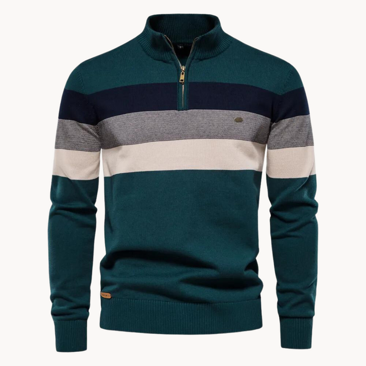 Classic men's Portofino quarter-zip. Elegant pullover sweater, a smart casual top for modern men.