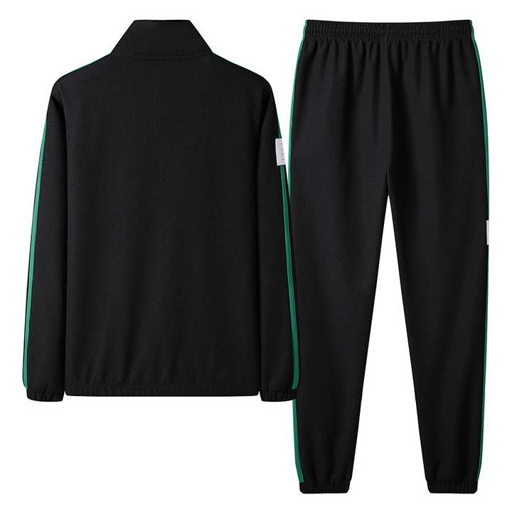 Men's full-zip athletic tracksuit for all-season comfort. Stylish casual wear, ideal for sport or lounge.