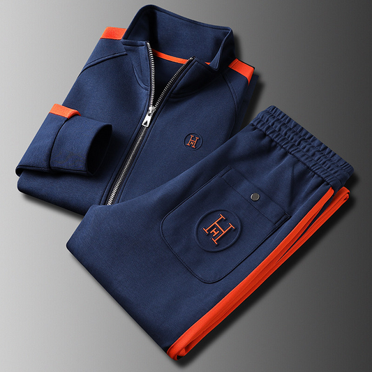 Men's premium athletic tracksuit set, tailored fit, perfect for activewear & gym.