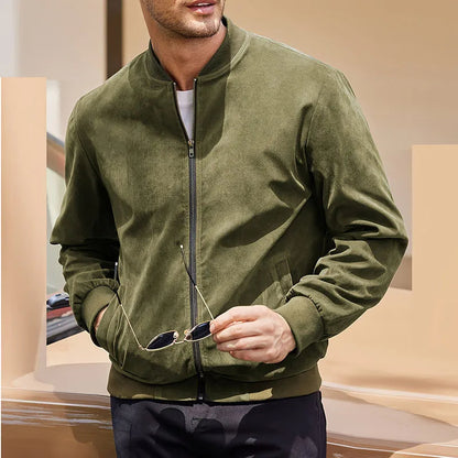 Premium men's fall bomber jacket, essential for stylish urban layering and casual outfits.
