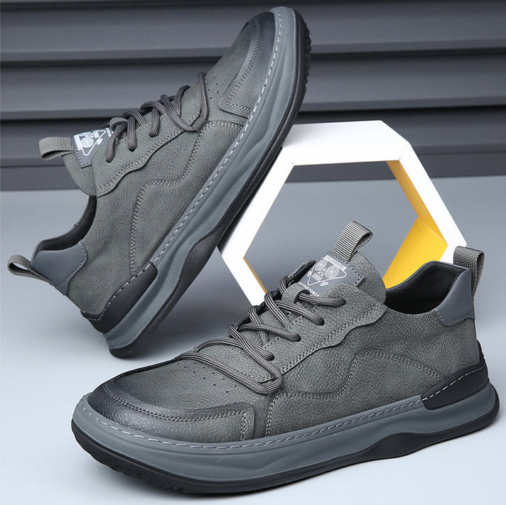 Tan men's casual athletic footwear, durable & comfortable walking shoes.