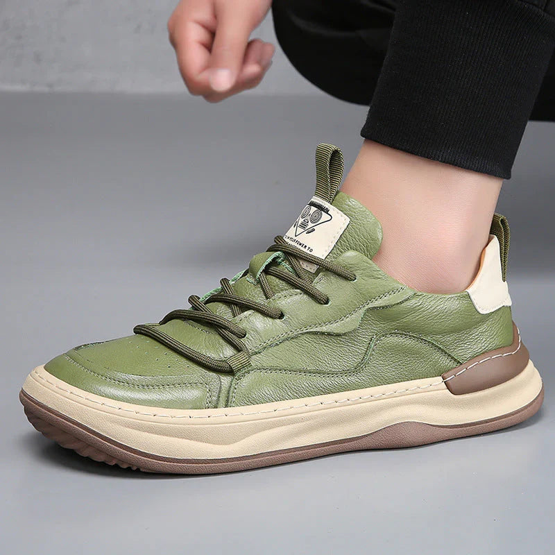 Men's premium brown casual sneakers, comfortable for everyday walking.