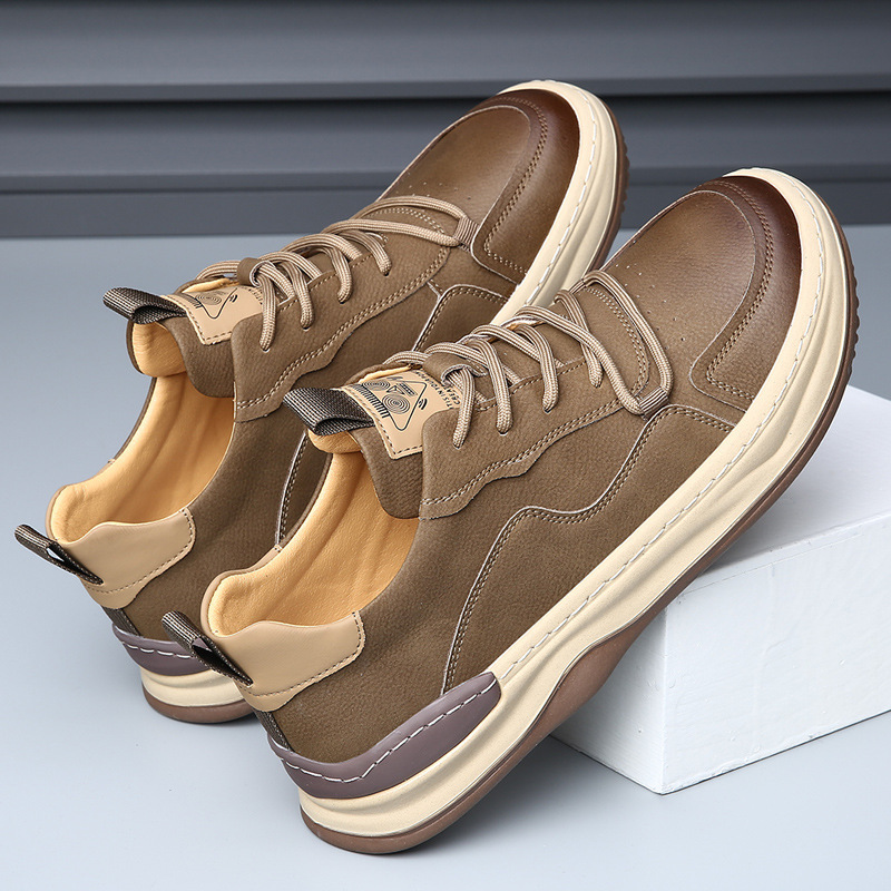 Green men's walking shoes, comfortable & stylish casual sneakers.