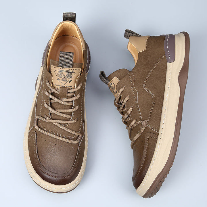 Durable men's brown comfort sneakers for casual everyday wear.