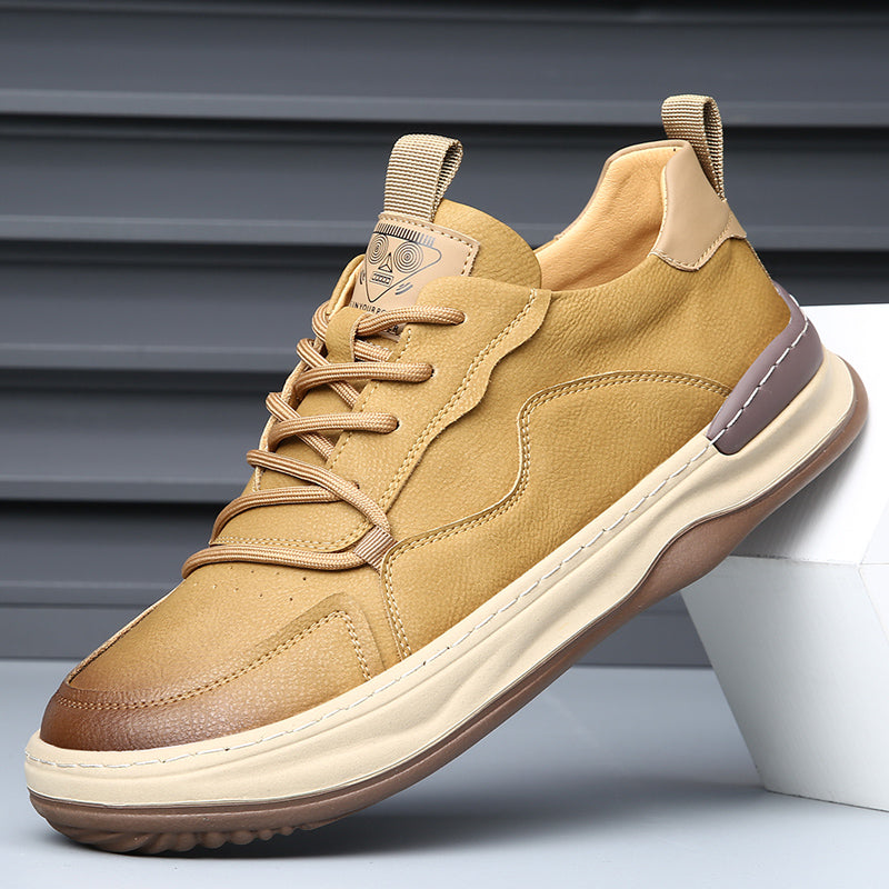 Stylish gray men's sneakers, comfort footwear for everyday wear.