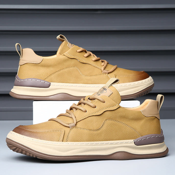 Green men's casual comfort shoes, durable walking sneakers.