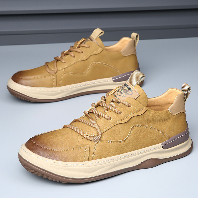 Men's brown premium casual sneakers, ultimate comfort & style.