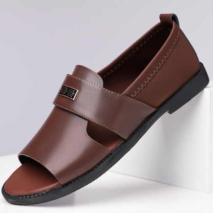 Men's premium brown comfort sandals for everyday wear, featuring a supportive sole and open-toe design.