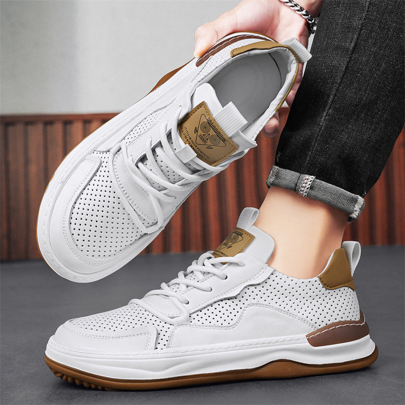Premium men's casual sneakers, close-up of sole, designed for durable everyday comfort.