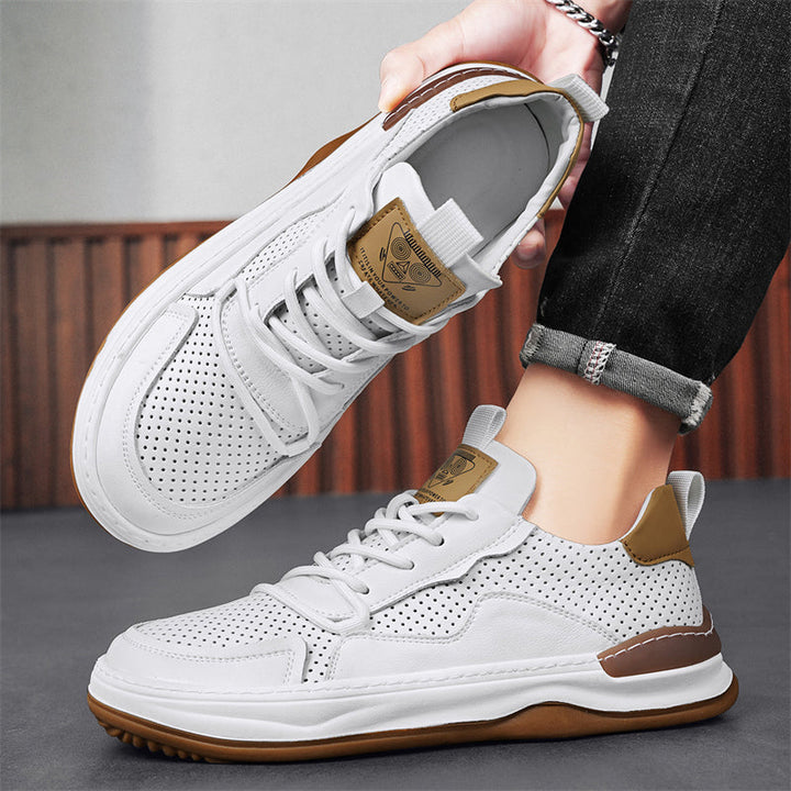 Premium men's casual sneakers, close-up of sole, designed for durable everyday comfort.