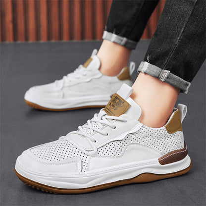Black men's athletic footwear, on-foot view, perfect for stylish men seeking comfort.