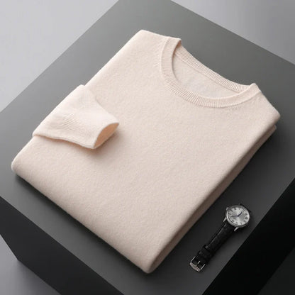 Elegant men's long-sleeve comfort sweater in a premium fabric, great for casual winter style & ultimate warmth.