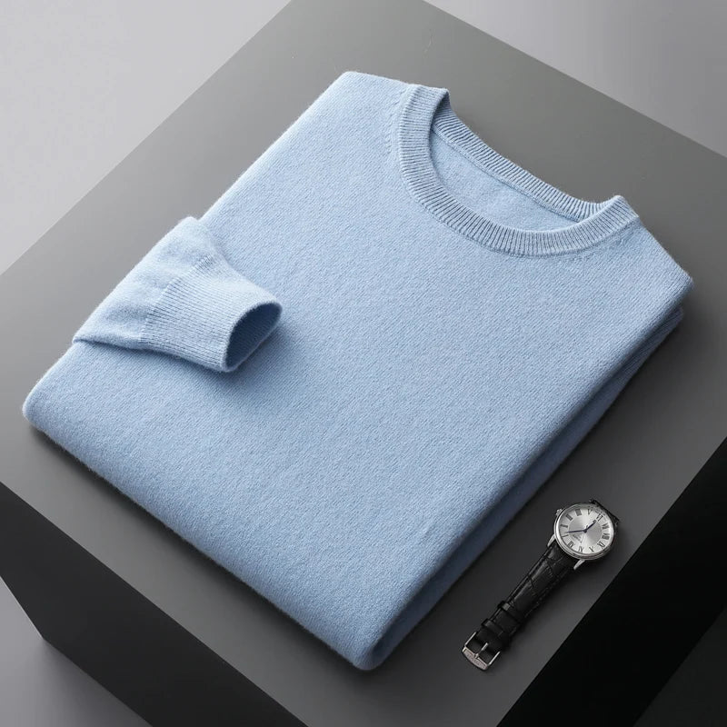 Premium soft-touch men's comfort sweater, ultimate warmth crewneck for cold weather and stylish winter outfits.