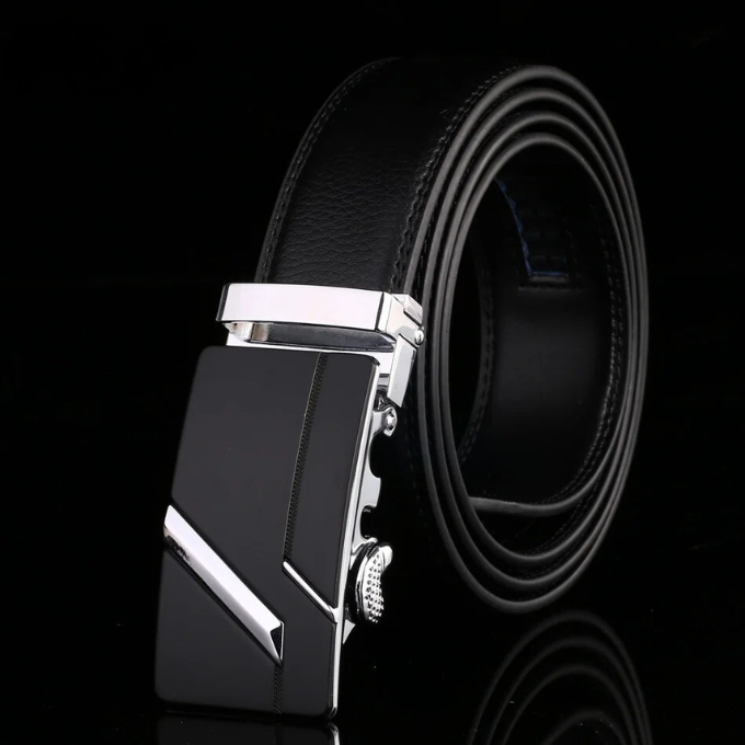 Gift for him: Durable men's leather ratchet belt, stylish cowhide with easy-to-use automatic buckle.