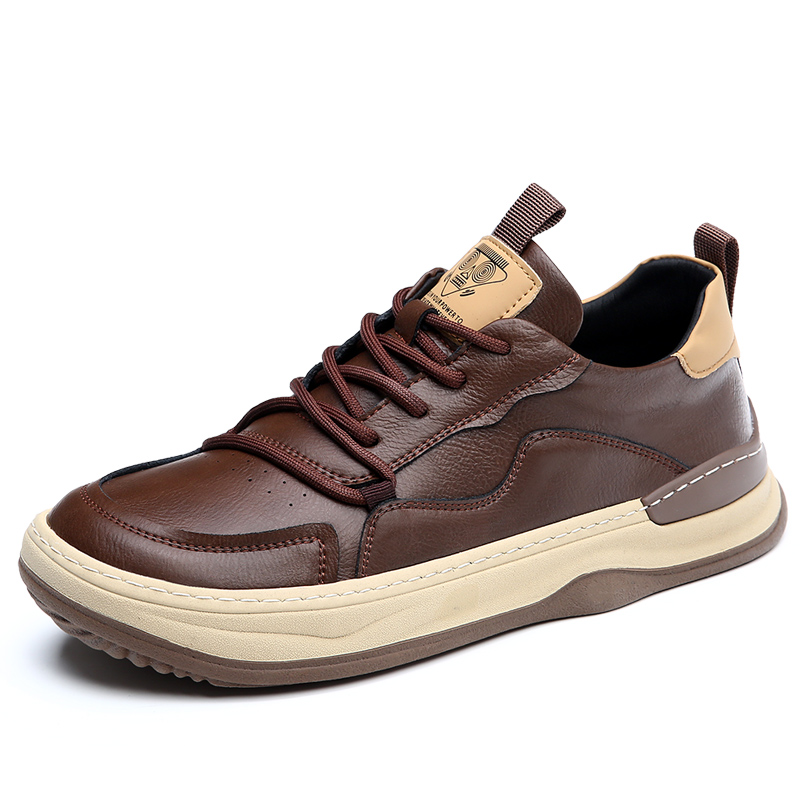 Pair of men's premium cushioned walking sneakers, ready for comfortable daily wear.