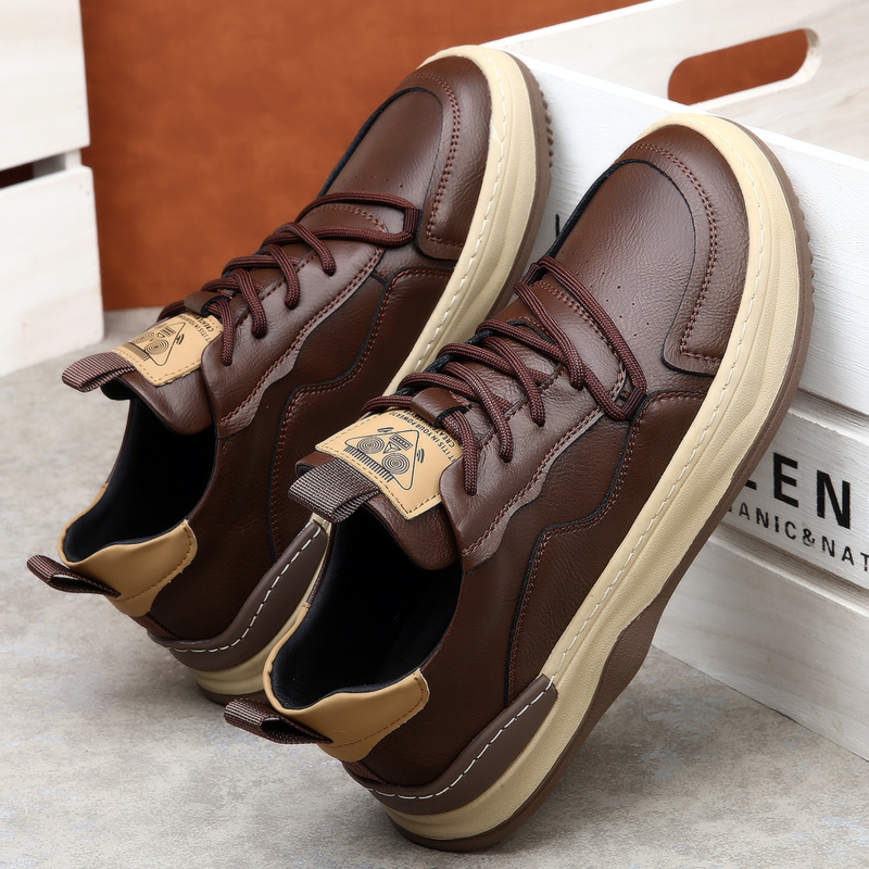 Black men's premium walking sneakers, offering cushioned support & sleek everyday style.