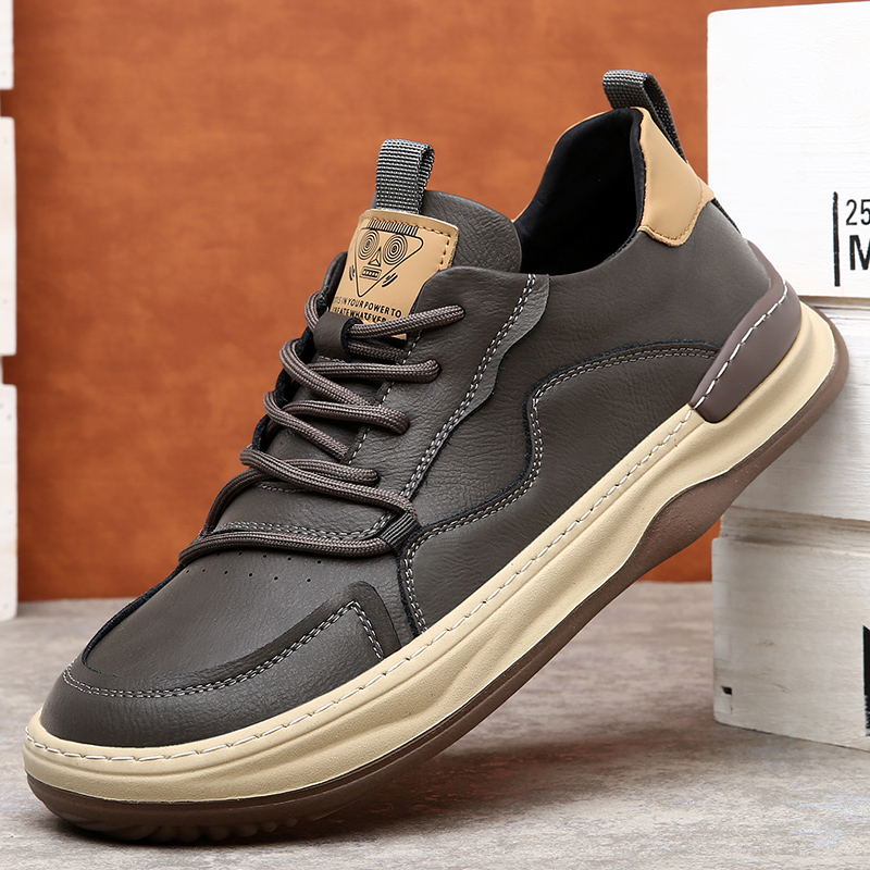 Top-down view of men's stylish everyday walking sneakers with comfortable fit.