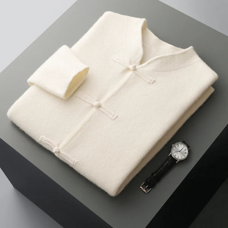 Men's fashion classic cardigan, premium soft knit sweater for a timeless look.