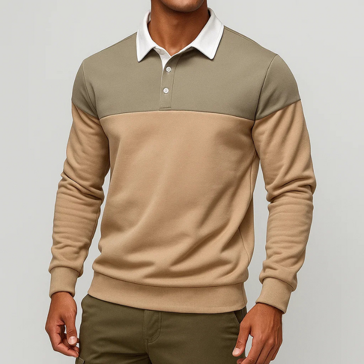 Navy men's long sleeve polo shirt. Soft cotton for comfortable casual wear & versatile smart casual styling.