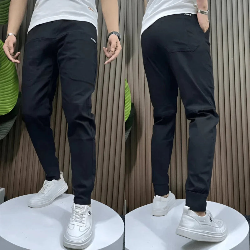 Men's premium slim fit cargo pants in a modern tailored style, perfect for contemporary casual wear.
